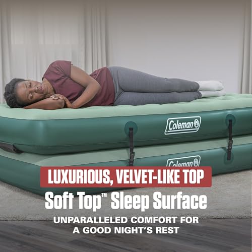 Image of Coleman 10 inch Quickbed 4-N-1 Air Mattress | Converts Between Twin and King Size | for Indoor and Outdoor Use