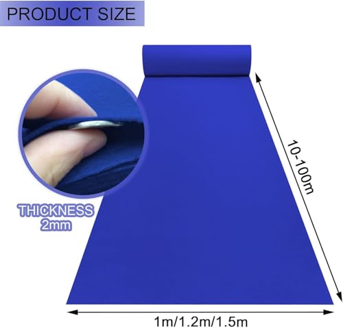 Alfombra azul de pasillo de 2mm de espesor para bodas y eventos de interior 3
