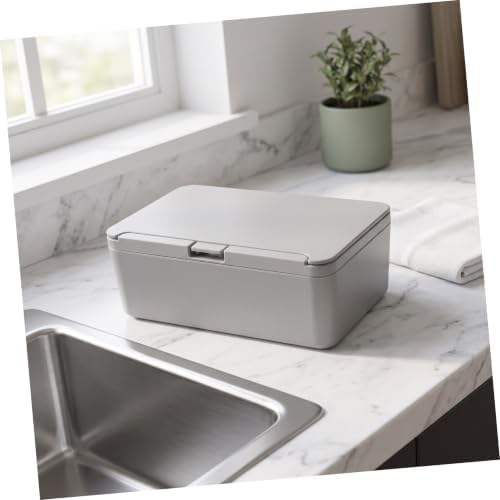 DIYEAH Compact Rim Plastic and Leakproof Design with Handy, Lid Sealing Wipes Dispenser Holder for Wet Tissues Storage Box for Nursery Stations and Washbasins - 5