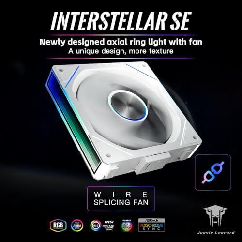 Image of Fan JM-SE 3IN1 BK 120 Fan Infinity Mirror Module Daisy-Chain 5V ARGB PWM Case Fans 120mm Triple Pack Suitable for Computer Case & CPU Cooling (White)