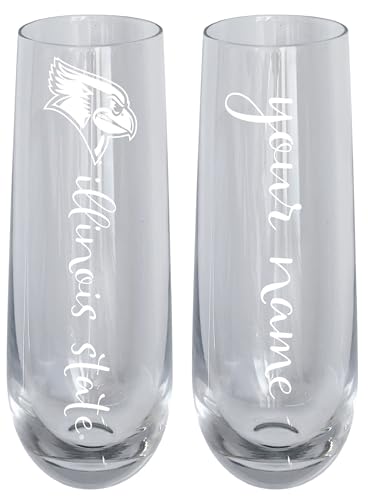 Copa de champán personalizada 10 oz Illinois State Redbirds