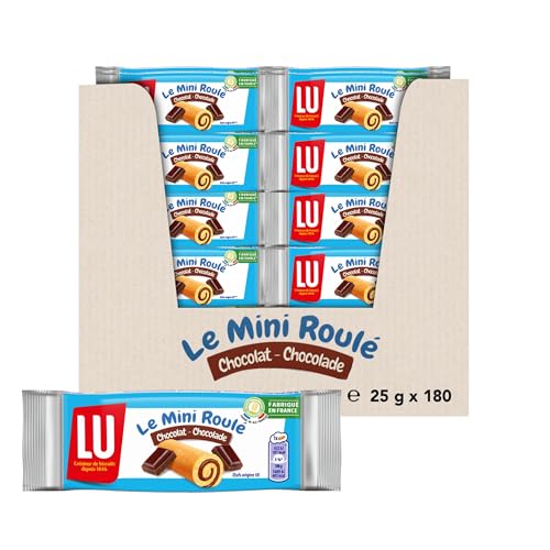 LU - LULU Miniroulés au Chocolat - Génoise Tendre et Moelleuse - Lot de Gâteaux Individuels - Idéal pour le Goûter des Enfants - Gâteau Fabriqué en...