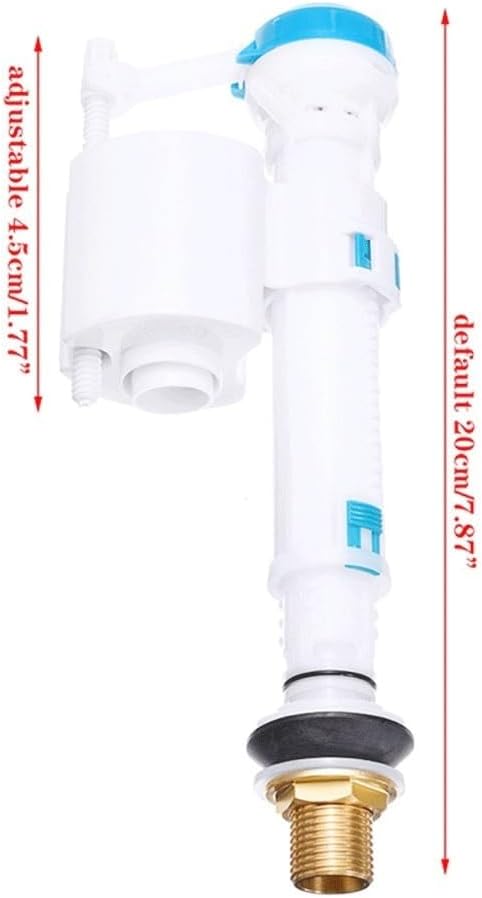 4 Points G1/2 Copper Pipe Water Inlet Valve, for Bathroom Shank Inlet Toilet Tool Float Adjustable Flush Push Button Water