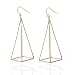 Gold Q&Q Fashion Blogger Aztec Gold Cut Out 3D Triangle Pyramid Steampunk Diva Gypsy Earrings