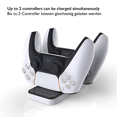 Lioncast Controller Charger für PS5 | Ladestation für original Sony Playstation 5 DualSense Wireless Controller | PS 5 Ladegerät/Zubehör Quick Charger - Image 5