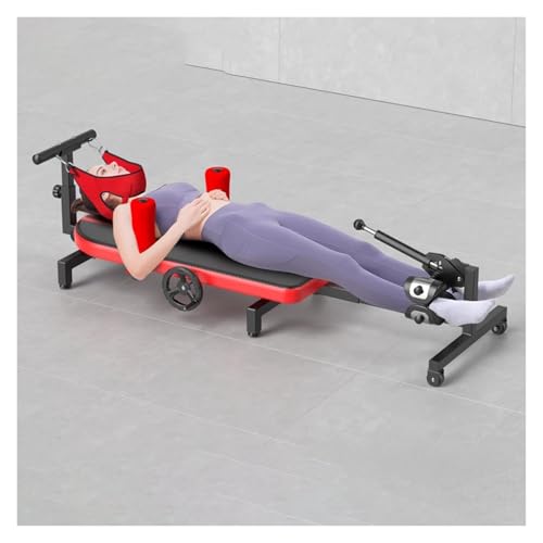 mesa de tracción Mesa De Tracción Para Estiramientos De Todo El Cuerpo, Banco De Estiramientos Con Ruedas Y Tablero Ancho, Máquina De Descompresión Lumbar Ajustable