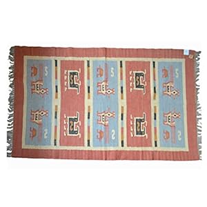 Designs Emporium Grote Kelim Tapijt Vogel 8ft x 5ft (2,4 m x 1,5 m) Hand Geweven Traditionele Perzische Stijl Wol…