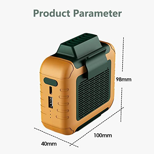 Ventilateur de taille suspendu vert compact USB pour ouvrier et artisan - 8