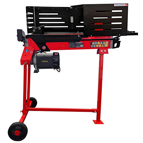 CROSSFER Holzspalter LS6T-52Ty mit fahrbarem Rollständer / 6 Tonnen Spaltkraft / 52 cm Spaltlänge / 230V Elektromotor / 2 Hand Bedienung/angenehme Arbeitshöhe