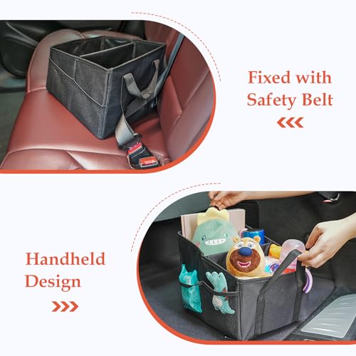 URAQT Car Organiser for Front or Back Seat, Portable Waterproof Boot Storage for Kids, Durable Oxford Fabric, Holds Toys, Snacks, Cups, Books, Tissue - Keeps Car Tidy and Clean - Image 5