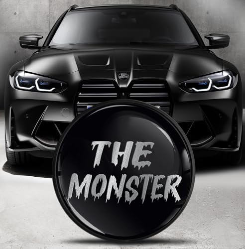 Image of Biomar Labs Front Hood Trunk Tuning Badge 82mm Compatible with BMW Emblem 51148132375 Black Silver EO 17