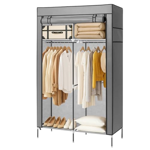 Faltschrank 108x45x170 cm Stoffkleiderschrank mit Reißverschluss...