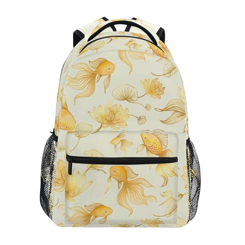 Goldfish Gold Lotus Kids Backpack for Boy Girl Bookbag School Bag Daypacks for Women 23101975