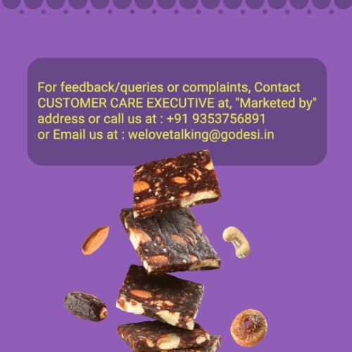 Image of GO DESi Dates Dry Fruit Barfi - Pack of 6 | 93% Dry Fruits | No Added Sugar | Sweets | Burfi