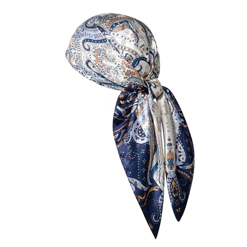 Image of 35 inch Men's Silk Cowboy Scarf - Oversized Western Bandana Neckwear, Large Square Scarf with Gift Packaging