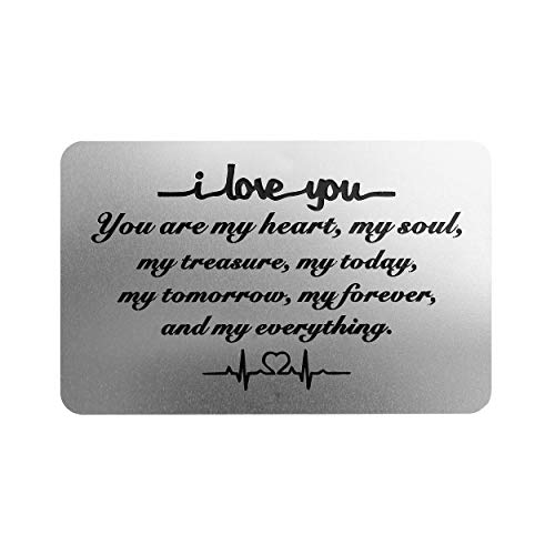 Personalized Engraved Men Wallet Card Insert For Husband Boyfriend -Birthday Christmas Valentines Anniversary Day - Unique Love Presents For Him From Wife Girlfriend #TOP22