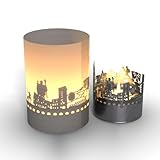 Regensburg Skyline Tube T-Light Schattenspiel - Magisches Souvenir mit Dom, Steinerne Brücke und mehr - Perfekt für Regensburg Fans