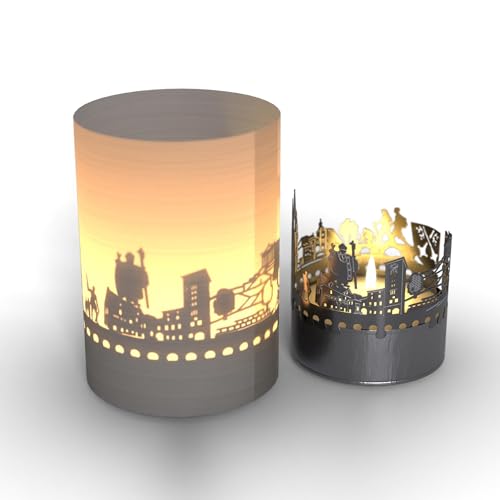 Regensburg Skyline Tube T-Light Schattenspiel - Magisches Souvenir mit Dom, Steinerne Brücke und mehr - Perfekt für Regensburg Fans