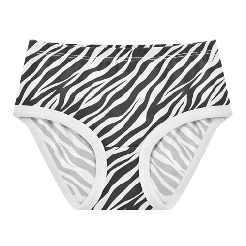 Little Girls' Soft Cotton Underwear Kids Breathable Comfort Zebra Print Panties Briefs Toddler