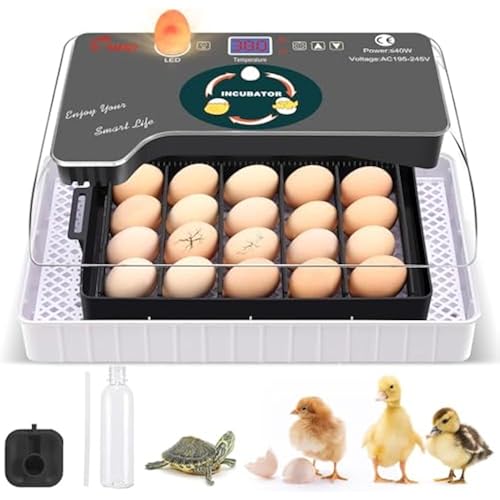12 Egg Incubator - Automatic Egg Turner, Temperature Control, Built-in Candler, Auto Water Refill for Hatching Chicken, Duck, Quail & Bird Eggs