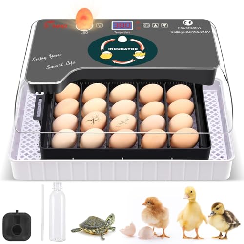 HOWOOIUA 12 Egg Incubator - Automatic Egg Turner, Temperature Control, Built-in Candler, Auto Water Refill for Hatching Chicken, Duck, Quail & Bird Eggs