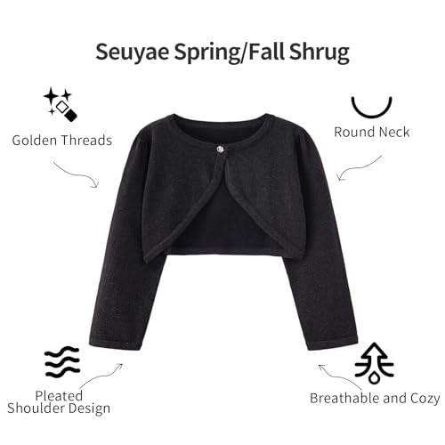 Girls Sparkle Shrug Knitted Round Neck Button Bolero Spring Cardigan2