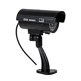 Dummy Camera, Fake Simulated Security Cameras Built in Light LEDs Flashing for Outdoor or Indoor Home and Business Surveillance Bonus CCTV Warning Sticker Decals