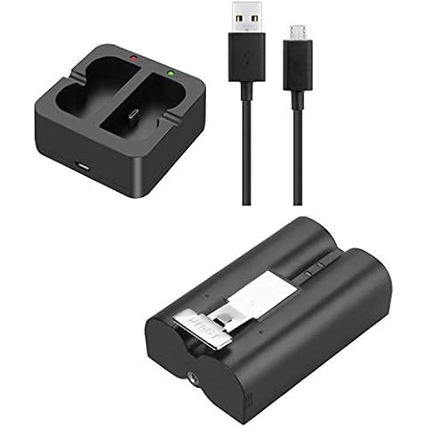 Charging Station and 1 Packs Rechargeable 3.65V Lithium-Ion Battery Battery That is Compatible with Ring, for Video Doorbell 2/3 and Spotlight Cam Battery 6400mAh （ 2023 Stronger Compatibility） Cover