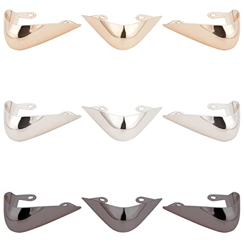GORGECRAFT 6PCS 3 Colors Metal Shoes Pointed Protector Hollow High Heels Toe Cap Elegant High Heels Tip Cover Durable Shoes Tips Cap for Shoes Protection Repair Decoration