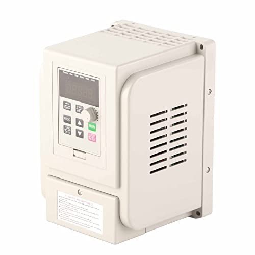 Estink 1.5KW Variable Frequency Drive (VFD) 220V Single-Phase to 3-Phase Motor Speed Controller – PWM Control, Overload Protection, 8A Rated for Industrial Workshop Use