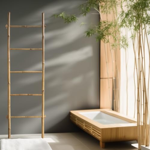 Porte-Serviettes Échelle Bambou 180cm 5 Barres – Equipstore