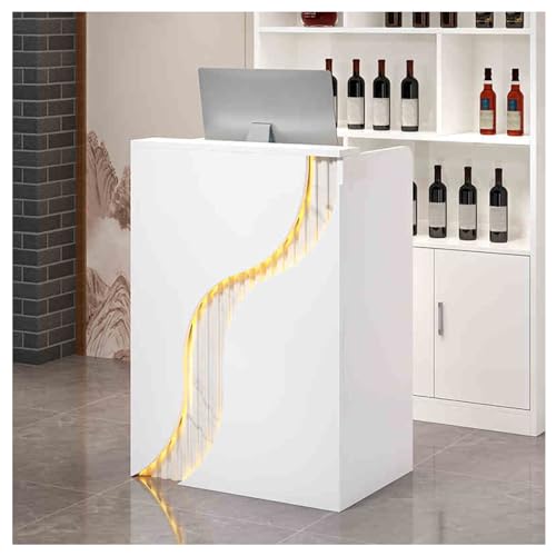 Genérico Mostrador de recepción Moderno y Elegante de Madera, mostrador Frontal de 60 cm para Salones de Belleza, vestíbulos, Tiendas y oficinas en casa, diseño Elegante