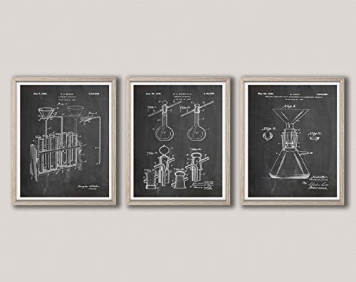 Poster Science lot de 3 affiches d'inventions et physique style tableau noir 61x91cm