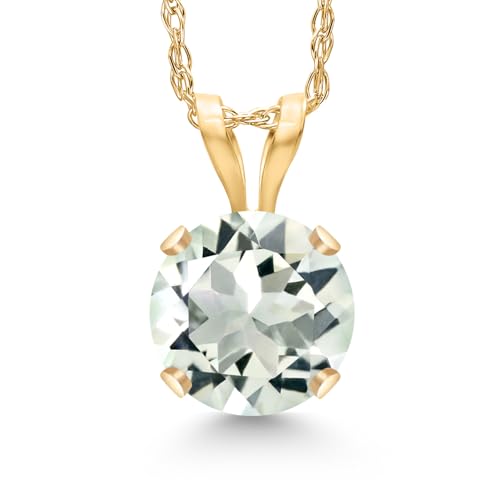 Gem Stone King 14K Gold Prasiolite Pendant