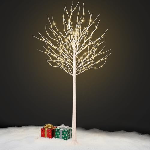 VIVATREES LED Birch Tree Lights, 8ft Trees with Warm White Lights, Outdoor Indoor Christmas Wedding...