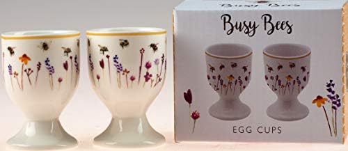 Busy Bees Design Fine China Set of 2 Egg Cups by Lesser & Pavey