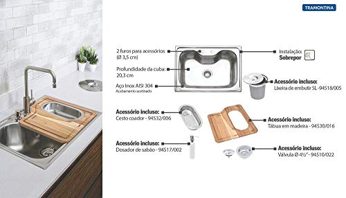Cuba Morgana + Lixeira Gran 5L CA Tramontina