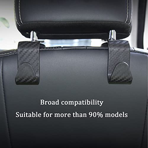 Yiwafu 4 Packs Car Seat Headrest Hook, Auto Seat Hook Universal Car Organizer Hanger Storage Hooks For Purse Coats Umbrellas Grocery Bags Handbag(Carbon Fiber) #TOP4