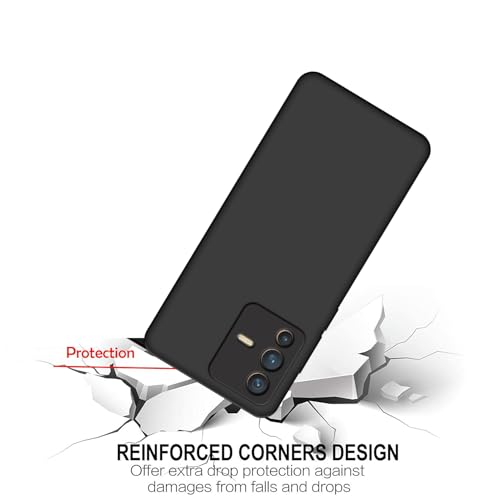 HELLO ZONE Matte Finish Soft Back Case for Vivo V23 5G - Black - Image 5