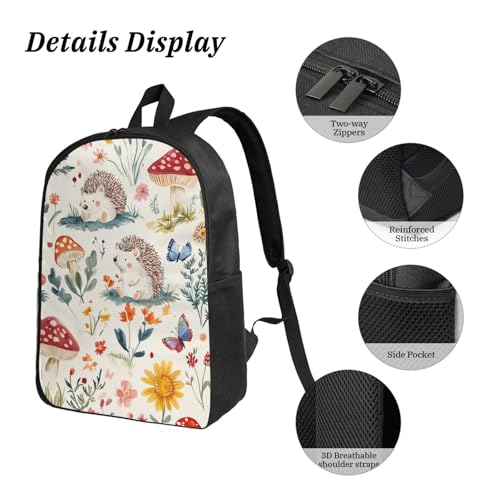 Hedgehog Backpacks 3 Pcs Multifunction High capacity Travel Backpack with Fun Graphic Cartoon Print for Outdoor Hiking and Travel4