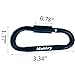 Makhry 6PCS Aluminum D-Ring Locking Carabiner Clip Spring Snap Hook Camping Hooks Keychain Carabiner Hooks (Black)