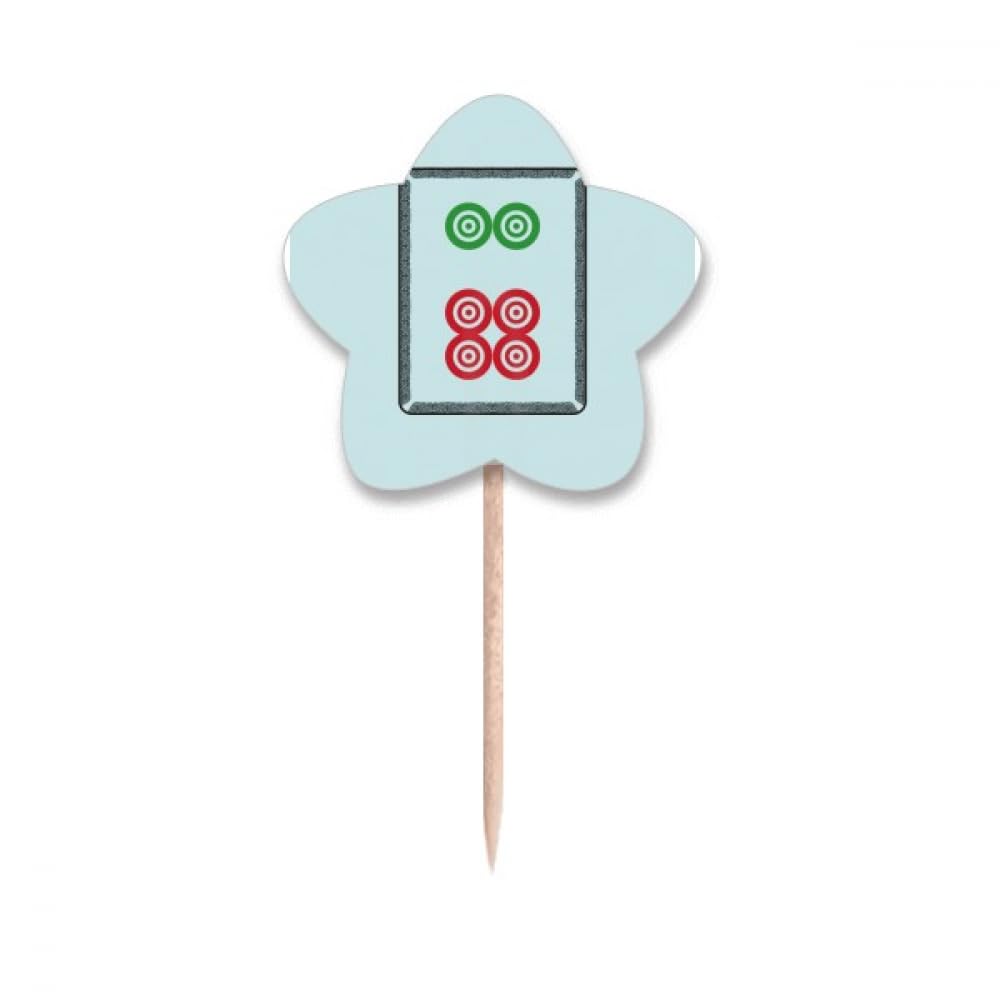 Cure-dents Mahjong à pois lot de 6 pour décorer vos buffets de fête