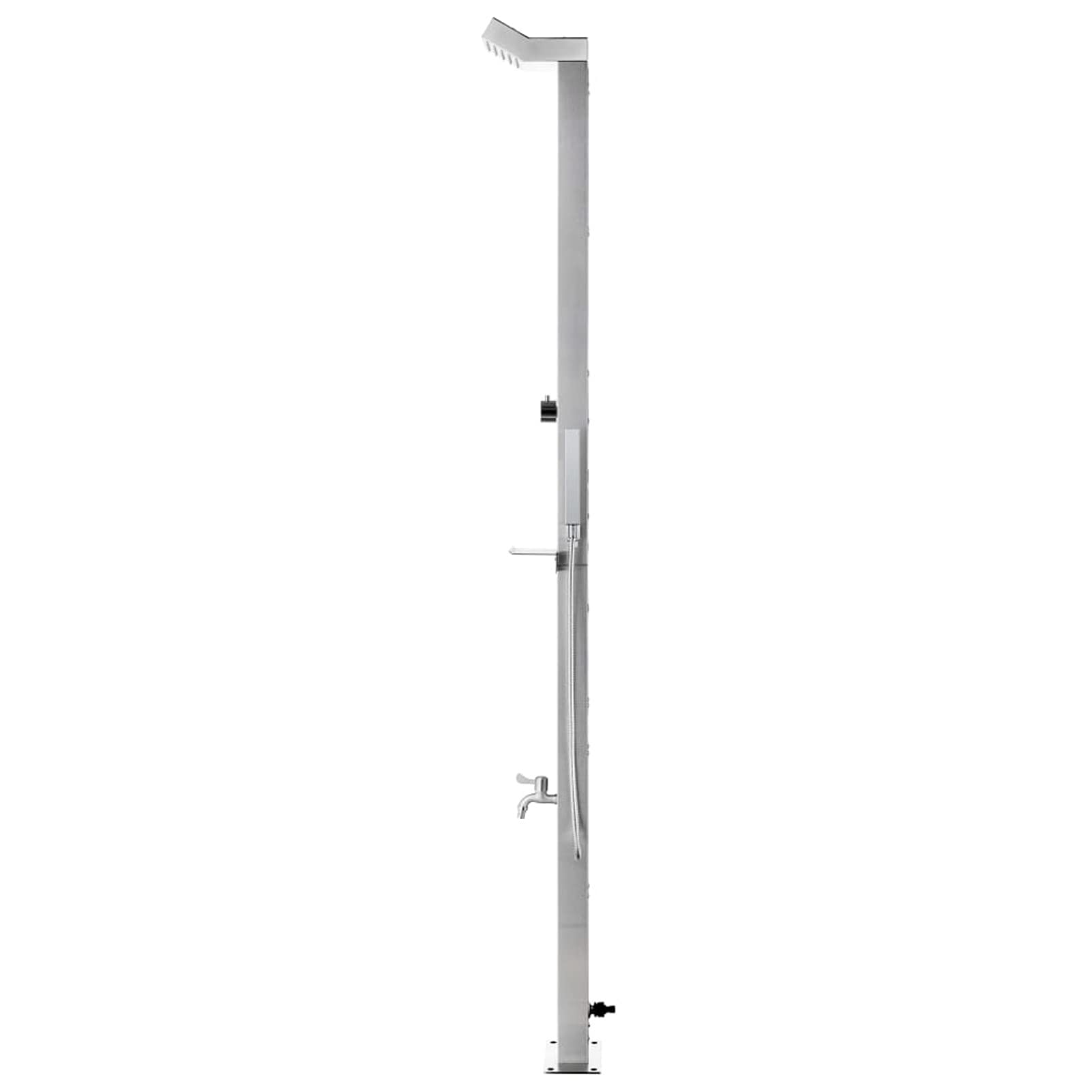 Chusui Doccia da Giardino con Base Marrone 225 cm in Acciaio Inox t,Doccia Solare da Giardino,Doccia da Esterno