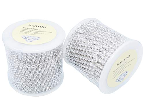 Kaoyoo 10 Yards 4Mm Crystal Rhinestone Close Chain Trim For Sewing Crafts,Diy Decoration(Silver) #TOP3