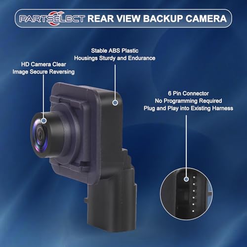 Image of Rear View Backup Camera Replacement for Ford F250 F350 F450 F550 Super Duty 2017-2022 6.2L 6.7L 7.3L Back Up Camera Replaces# JC3T-19G490-AD JC3T19G490AD (Just for 6pin Plugs)