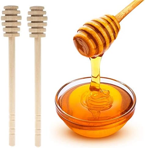 GIYOMI Wooden Honey Dipper Stick for Honey Jar Dispense Drizzle Honey,2 Pcs 6.3 Inch / 16cm Honey Dippers Sticks-Honeycomb Stick-Wooden Honey Spoon