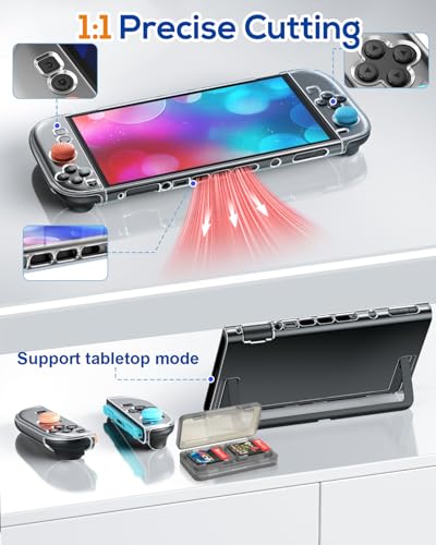Image of FYOUNG All in One Accessories Case Bundle for Nintendo Switch 2 2025, Portable Carrying Case & Clear Hard Cover Shell, 2 Screen Protector, 8 Thump Grips, Game Card Slots, for Travel & Storage
