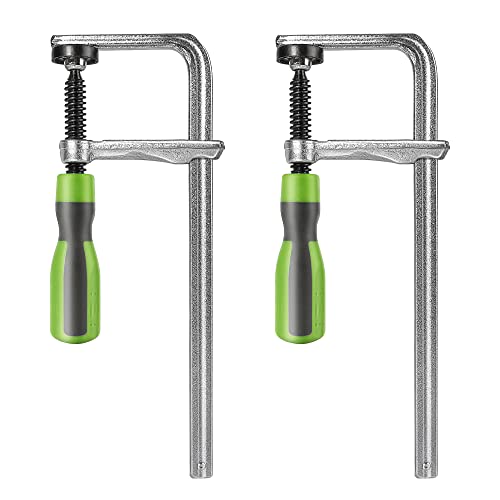 CHOWZZ T-Track Hold Down Clamps for Woodworking, Quick Screw Guide Rail Clamp, 8' Capacity x 2-3/8' Throat Depth, 530 lbs Clamping Force, Green, 2 Pack