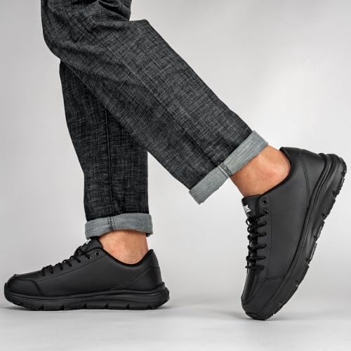 Image of LARNMERN Men's Non Slip Chef Shoes Slip On Leather Footwear
