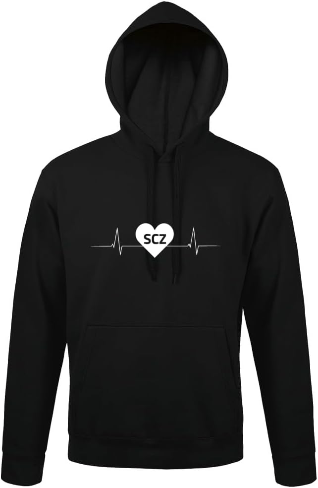 shirt84 Schleiz SCZ Number Plate Heartbeat Men's Hooded Hoodie